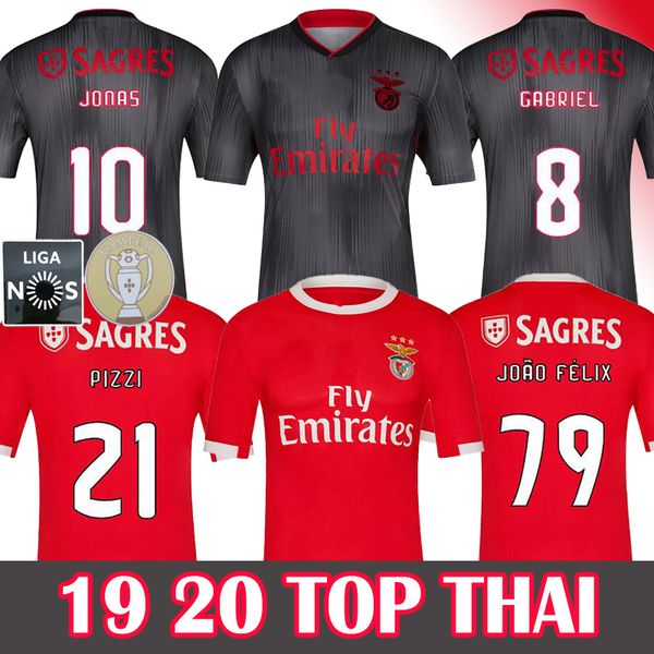 

19 20 benfica jonas joao felix soccer jerseys men kids new pizzi seferovic salvio home away shirts jardel camisa de futebol uniforms, Black;yellow