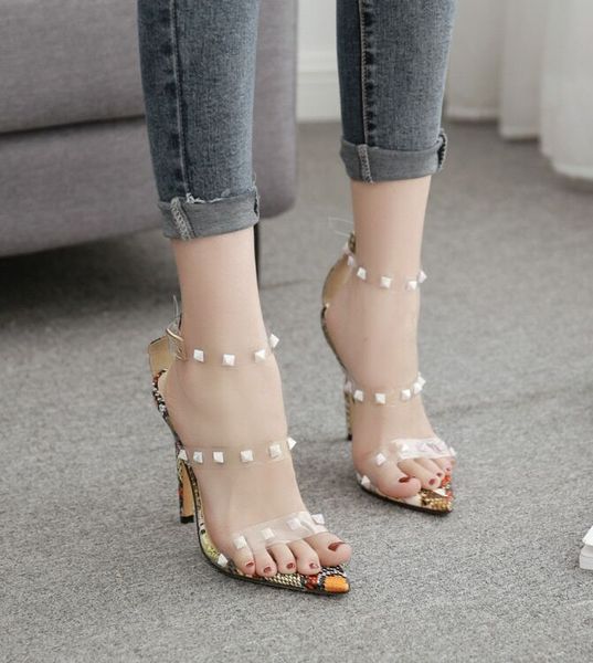 pointed toe transparent narrow band high heels banquet sandals fashion rivets lady wedding shoes large size, Black
pointed toe transparent narrow band high heels banquet sandals fashion rivets lady wedding shoes large size, Black
