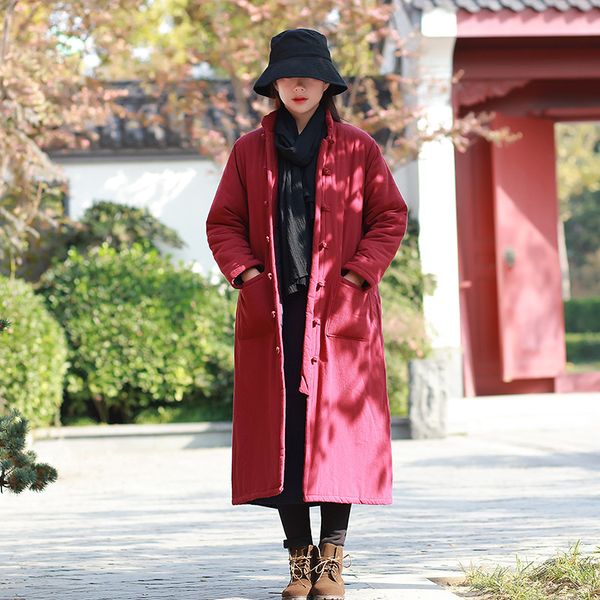 new long coat women vintage parkas mujer 2018 winterjas dames cotton padded x-long winter robe outwear with pocket, Black
new long coat women vintage parkas mujer 2018 winterjas dames cotton padded x-long winter robe outwear with pocket, Black