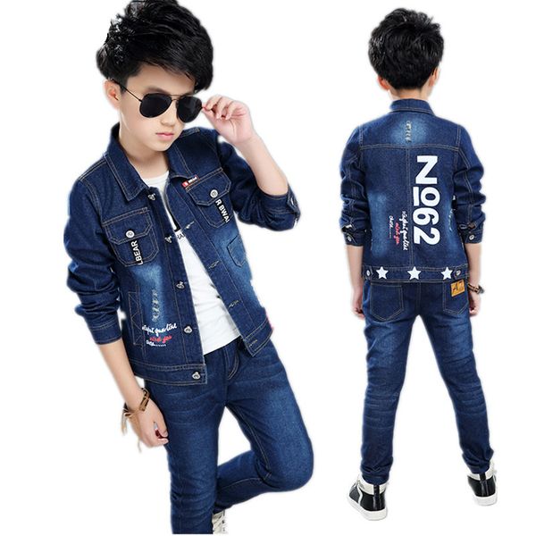 boys clothing set autumn spring cotton long sleeve denim jacket+jeans pants 2pcs set kids casual outerwear clothes, White
boys clothing set autumn spring cotton long sleeve denim jacket+jeans pants 2pcs set kids casual outerwear clothes, White