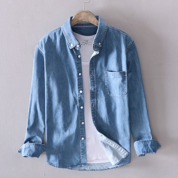 new men classic style slim fit long sleeve denim shirts autumn fashion male solid cotton casual jeans shirts homme plus size 4xl, White;black
new men classic style slim fit long sleeve denim shirts autumn fashion male solid cotton casual jeans shirts homme plus size 4xl, White;black