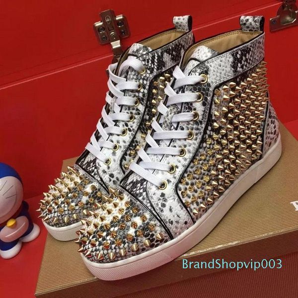 2019 new designer brand studded spikes flats red bottom maoding shoes men women party lovers genuine leather sneakers 35-46 65, Black
2019 new designer brand studded spikes flats red bottom maoding shoes men women party lovers genuine leather sneakers 35-46 65, Black