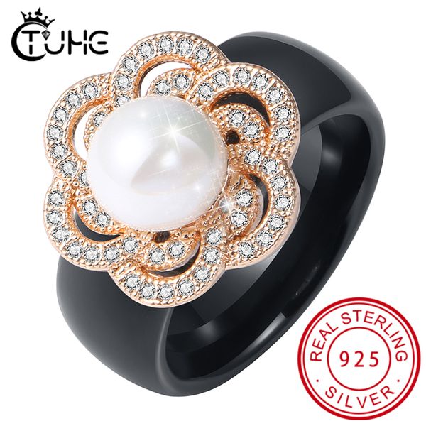 100% s925 sterling silver women rings iced out cz crystal flower pearl ceramic rings healthy never fade fashion jewelry gift, Golden;silver
100% s925 sterling silver women rings iced out cz crystal flower pearl ceramic rings healthy never fade fashion jewelry gift, Golden;silver