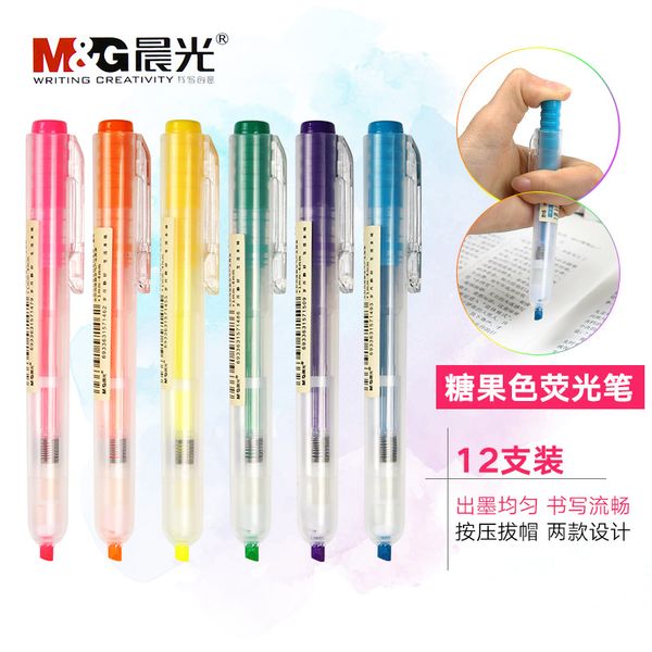 morning light color highlighter push type student stroke key oblique head marker pen candy color large capacity marker pen, Black;red
morning light color highlighter push type student stroke key oblique head marker pen candy color large capacity marker pen, Black;red