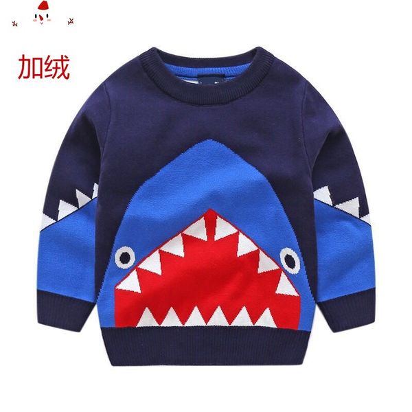 winter new style western style childrenswear plus velvet pullover sweater boy's cartoon shark pure cotton base shirt, White
winter new style western style childrenswear plus velvet pullover sweater boy's cartoon shark pure cotton base shirt, White