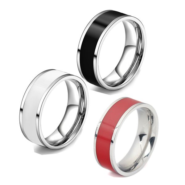 new stainless steel multi-color enamel ceramic ring cocktail finger rings szie 7-12, Silver
new stainless steel multi-color enamel ceramic ring cocktail finger rings szie 7-12, Silver