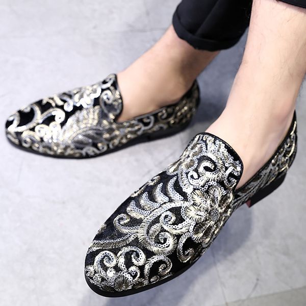 male shoes loafers fashion embroidery floral slip-on footwear male social shoe leather moccasins for men shoes big size 5.5-15, Black
male shoes loafers fashion embroidery floral slip-on footwear male social shoe leather moccasins for men shoes big size 5.5-15, Black