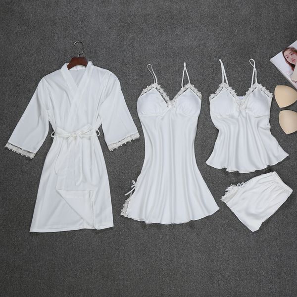 sleepwear woman femme lingeries robe fashion set 4 pieces robe nightdress shorts silk satin bathrobe set sleepwear lace for women, Black;red
sleepwear woman femme lingeries robe fashion set 4 pieces robe nightdress shorts silk satin bathrobe set sleepwear lace for women, Black;red