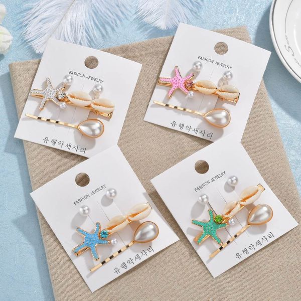 korean geometry starfish shell pearl hairpin suit women's metal one clip hair decorate, Golden;silver
korean geometry starfish shell pearl hairpin suit women's metal one clip hair decorate, Golden;silver
