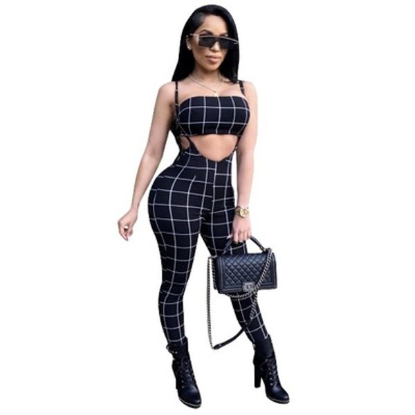 womens suits printed tube + bib overalls women designer sets brand two-piece plaid print fashion + pants 2020 new selling, White
womens suits printed tube + bib overalls women designer sets brand two-piece plaid print fashion + pants 2020 new selling, White