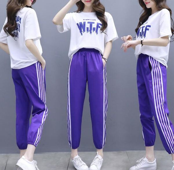 spring and summer new sports suit female loose korean fashion sportswear casual two-piece temperament tide summer, White
spring and summer new sports suit female loose korean fashion sportswear casual two-piece temperament tide summer, White