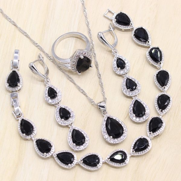 black cubic zirconia 925 sterling silver women jewelry set ring size 6/7/8/9/10 pendant bracelet earring gift box
black cubic zirconia 925 sterling silver women jewelry set ring size 6/7/8/9/10 pendant bracelet earring gift box