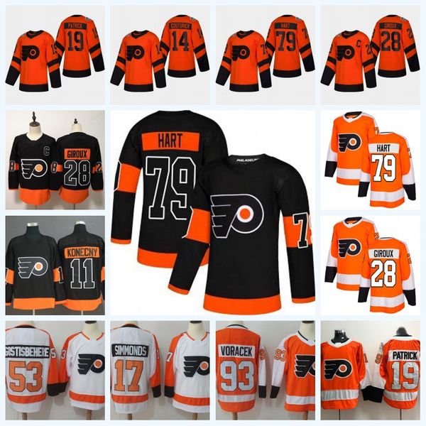 79 Carter Hart Philadelphia Flyers Sean Couturier Claude Giroux Jakub Voracek Wayne Simmonds Gostisbehere Konecny Nolan Patrick Jersey