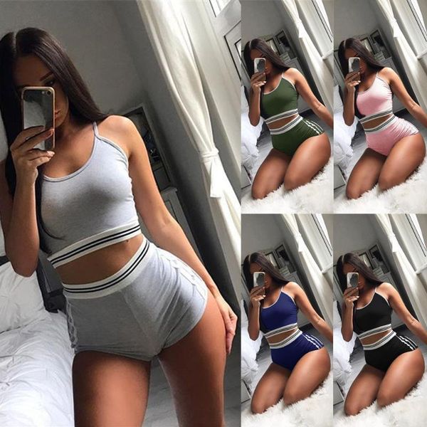 2019 summer short two piece set women sleeveless crop shorts bodycon solid sports casual 2pcs set women summer, White
2019 summer short two piece set women sleeveless crop shorts bodycon solid sports casual 2pcs set women summer, White
