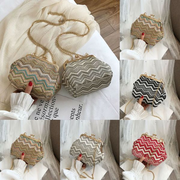 2019 women straw bag woven colorful wave round rattan handbag gold chain crossbody messenger bag summer beach bags
2019 women straw bag woven colorful wave round rattan handbag gold chain crossbody messenger bag summer beach bags
