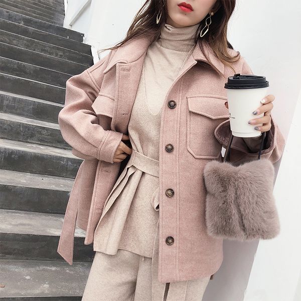 mishow 2019 autumn winter sweety woolen coat fashion causal women soild turndown collar with belt thick coat mx18d9526 y190926, Black
mishow 2019 autumn winter sweety woolen coat fashion causal women soild turndown collar with belt thick coat mx18d9526 y190926, Black