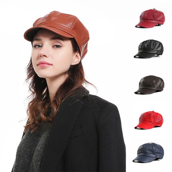 fall winter new fashion women solid color pu leather caps octagonal cap casual vintage hats newsboy cap for women casquette, Blue;gray
fall winter new fashion women solid color pu leather caps octagonal cap casual vintage hats newsboy cap for women casquette, Blue;gray