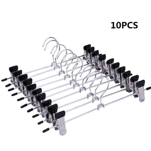 10 piece stainless steel pants rack clip peg trousers clamp hanger