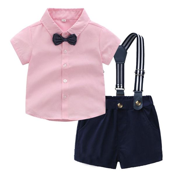 2020 summer new boy short sleeve shirt strap shorts 2 piece child gentleman lapel cardigan pants set baby set, White
2020 summer new boy short sleeve shirt strap shorts 2 piece child gentleman lapel cardigan pants set baby set, White