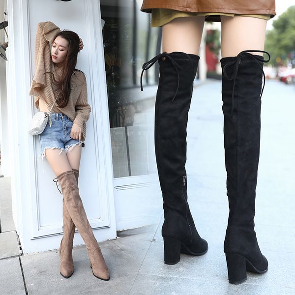 3 colours new square high high boots female winter boots women over the knee flat stretch fashion shoes riding boot, Black
3 colours new square high high boots female winter boots women over the knee flat stretch fashion shoes riding boot, Black