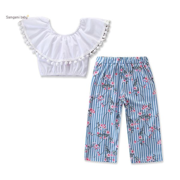 kids outfits clothes girls 2019 one shoulder tassel tee+floral loose pants two piece matching set track suits baby tracksuit clothing sets, White
kids outfits clothes girls 2019 one shoulder tassel tee+floral loose pants two piece matching set track suits baby tracksuit clothing sets, White