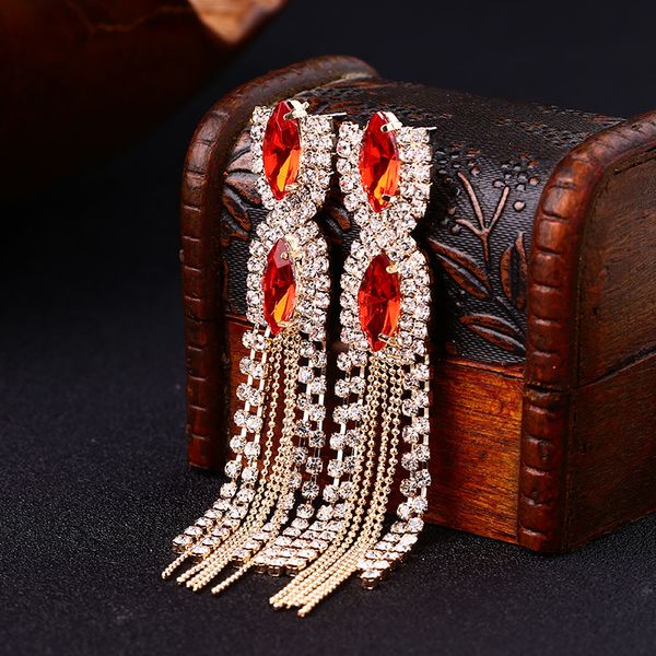 yfjewe women red gem quality austrian tassel design long formal dress ladies earrings night club gifts e060, Silver
yfjewe women red gem quality austrian tassel design long formal dress ladies earrings night club gifts e060, Silver