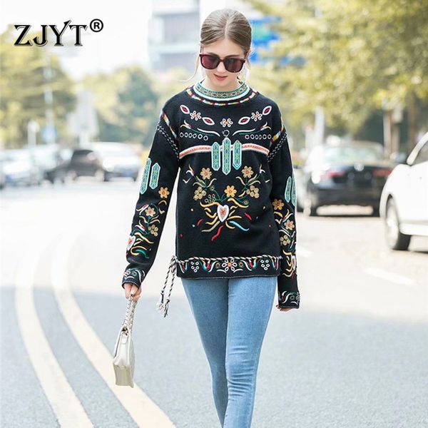 high street fashion runway sweater autumn winter women's long sleeve embroidery loose pullovers sweaters female casual knit, White;black
high street fashion runway sweater autumn winter women's long sleeve embroidery loose pullovers sweaters female casual knit, White;black