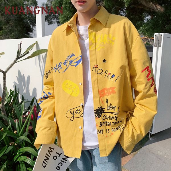 kuangnan personality printed shirt men streetwear men shirt long sleeve mens shirts casual slim fit clothing 5xl 2019 spring new, White;black
kuangnan personality printed shirt men streetwear men shirt long sleeve mens shirts casual slim fit clothing 5xl 2019 spring new, White;black
