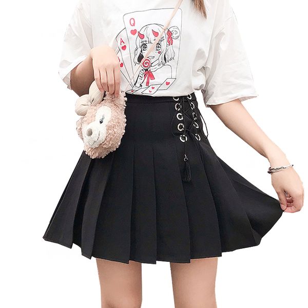 new solid color kawaii lolita women skirt tassel bow tie high waist dance skirt female harajuku mini chiffon pleated skirts, Black
new solid color kawaii lolita women skirt tassel bow tie high waist dance skirt female harajuku mini chiffon pleated skirts, Black