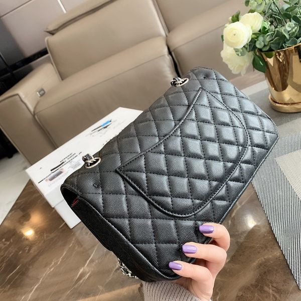 gift box classic handbag grained calfskin silver tone flap bags shoulder bag tradingbear, Black
gift box classic handbag grained calfskin silver tone flap bags shoulder bag tradingbear, Black