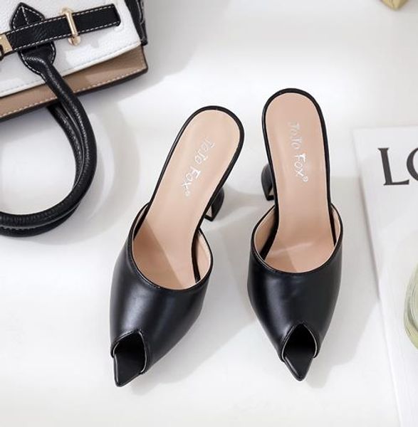 9cm fashion spool high heels mules concise peep toe pumps black pu leather designer shoes size 35 to 41 cs5
9cm fashion spool high heels mules concise peep toe pumps black pu leather designer shoes size 35 to 41 cs5