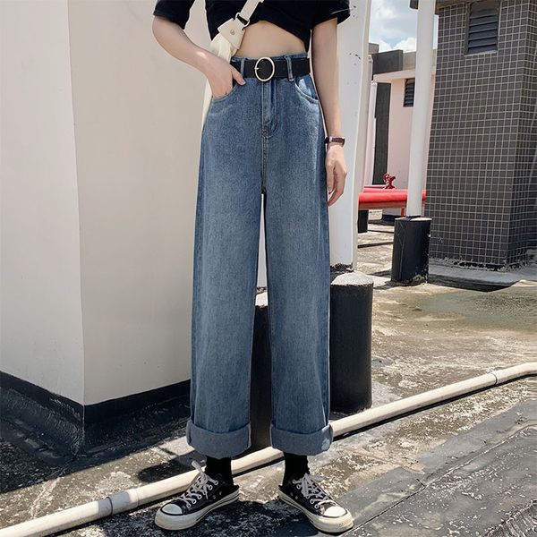 women's jeans korean vintage wide leg woman loose straight high waist plus size chic summer ladies streetwear denim jean, Blue
women's jeans korean vintage wide leg woman loose straight high waist plus size chic summer ladies streetwear denim jean, Blue