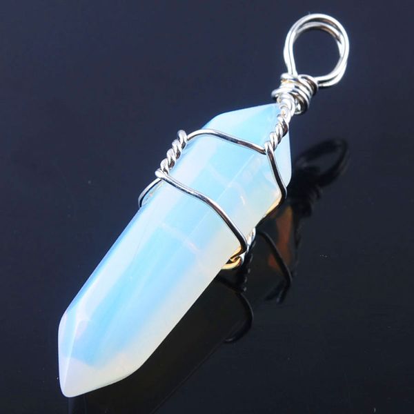 wojiaer natural opalite gem stones hexagonal pointed reiki chakra healing pendant necklaces beads wire wrap jewelry dn3057, Silver
wojiaer natural opalite gem stones hexagonal pointed reiki chakra healing pendant necklaces beads wire wrap jewelry dn3057, Silver
