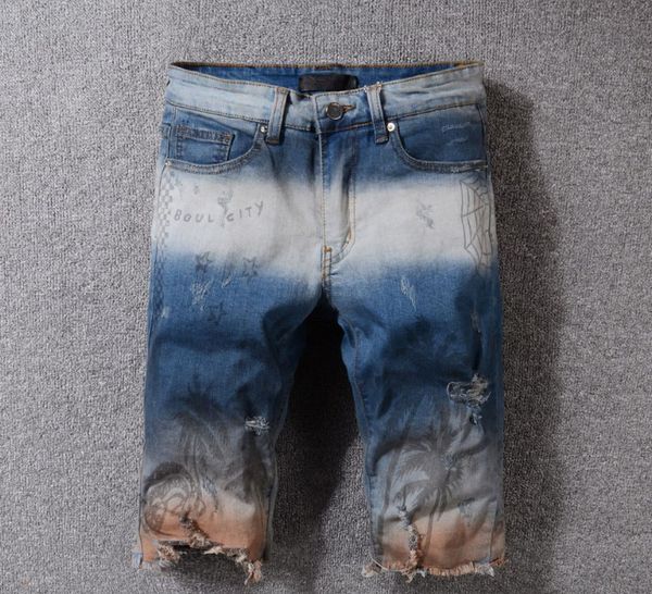 mens designer jeans beach trousers denim shorts fashion brand washed ripped bleached distressed hole coconut tree printing, Blue
mens designer jeans beach trousers denim shorts fashion brand washed ripped bleached distressed hole coconut tree printing, Blue