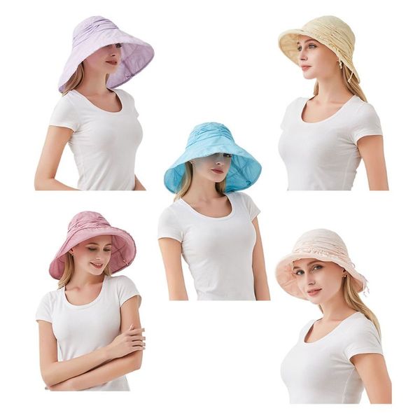 womens summer pleated wide brim sun visor beach hat sweet candy color adjustable foldable mesh lined outdoor anti-uv bucket cap, Yellow
womens summer pleated wide brim sun visor beach hat sweet candy color adjustable foldable mesh lined outdoor anti-uv bucket cap, Yellow