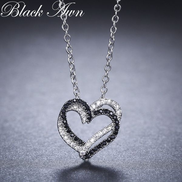 black awn silver necklace genuine 100% 925 sterling silver necklace women jewelry heart black&white stone pendants pp107
black awn silver necklace genuine 100% 925 sterling silver necklace women jewelry heart black&white stone pendants pp107