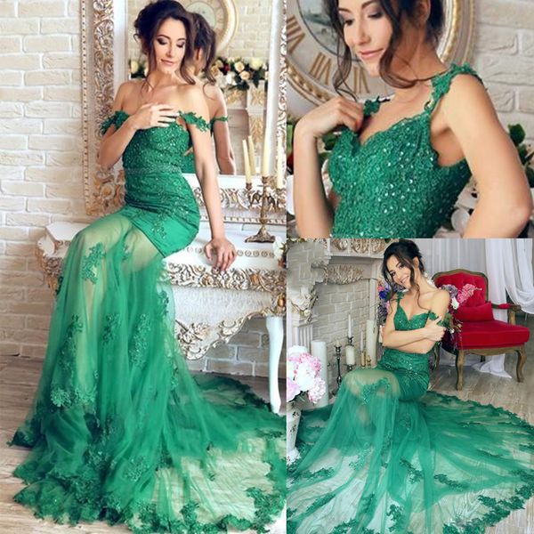 appliques green evening dress wear mermaid sheer skirt tulle sweep gorgeous off the shoulder prom dress robes de soiree tendance longue, Black;red
appliques green evening dress wear mermaid sheer skirt tulle sweep gorgeous off the shoulder prom dress robes de soiree tendance longue, Black;red