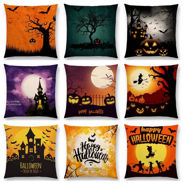 happy halloween scary night moon skull witch pumpkin zombie vampire ghost castle bat tree cushion cover colorful pillow case
happy halloween scary night moon skull witch pumpkin zombie vampire ghost castle bat tree cushion cover colorful pillow case