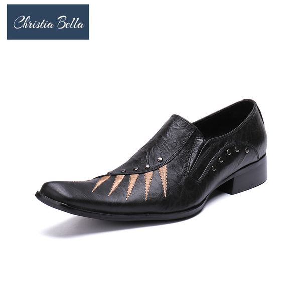 christia bella embroidery genuine leather men office shoes new fashion large size pointed toe slip on formal party dress shoes, Black
christia bella embroidery genuine leather men office shoes new fashion large size pointed toe slip on formal party dress shoes, Black
