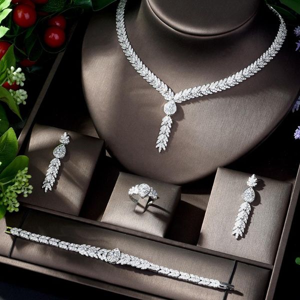 hibride luxury leaf leaves full cubic zirconia super women necklace earring jewelry sets wedding dress bijoux femme n-1217, Silver
hibride luxury leaf leaves full cubic zirconia super women necklace earring jewelry sets wedding dress bijoux femme n-1217, Silver