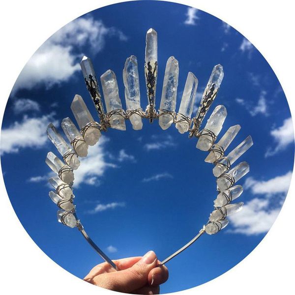 fashion handmade natural crystal headband hair quartz crystal crown hair combs angel aura headband mermaid wedding accessories, Golden;white
fashion handmade natural crystal headband hair quartz crystal crown hair combs angel aura headband mermaid wedding accessories, Golden;white