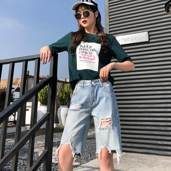 2020 women summer shorts fashion casual slim ripped hole denim shorts women cropped pants above knee jeans mujer femme capris, Blue
2020 women summer shorts fashion casual slim ripped hole denim shorts women cropped pants above knee jeans mujer femme capris, Blue