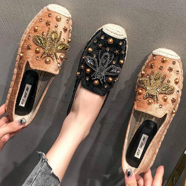 women flat shoes loafers slip on lady moccasins flats large size bee suede crystal round toe shallow single office zapatos mujer, Black
women flat shoes loafers slip on lady moccasins flats large size bee suede crystal round toe shallow single office zapatos mujer, Black