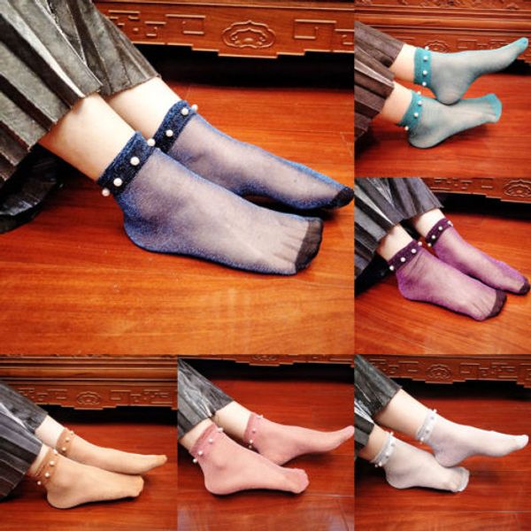 fashion women socks ladies crystal lace glass silk pearl socks mesh thin transparent summer fits, Black;white
fashion women socks ladies crystal lace glass silk pearl socks mesh thin transparent summer fits, Black;white