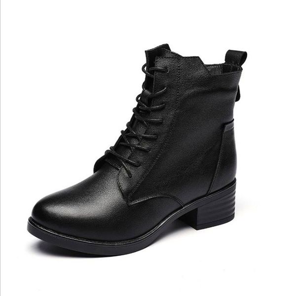 women's ankle boots genuine leather short boot 2019 lady winter high heel shoes wedding party formal dress shoes england style, Black
women's ankle boots genuine leather short boot 2019 lady winter high heel shoes wedding party formal dress shoes england style, Black