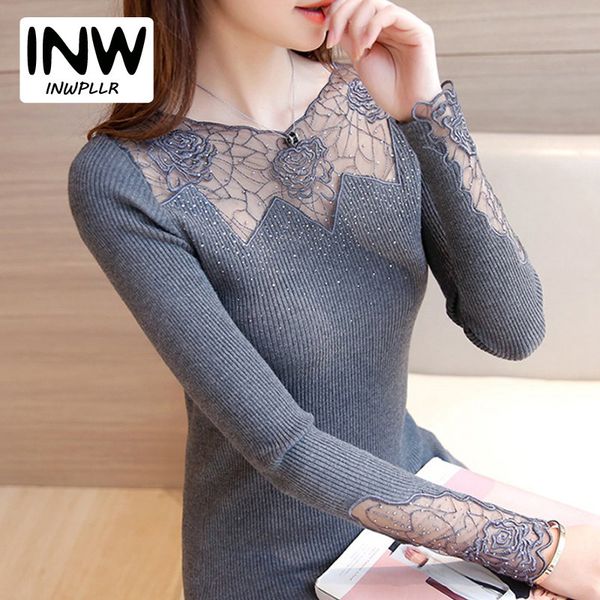 all-match fashion women sweaters knitted long sleeve sweaters and pullovers rose lace patchwork jersey mujer invierno 2019, White;black
all-match fashion women sweaters knitted long sleeve sweaters and pullovers rose lace patchwork jersey mujer invierno 2019, White;black