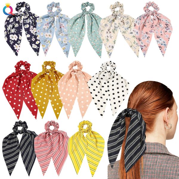 women girl elastic hairbands scrunchie long streamer accessories scrunchies flower print chiffon turban ponytail holder hair ties, Slivery;white
women girl elastic hairbands scrunchie long streamer accessories scrunchies flower print chiffon turban ponytail holder hair ties, Slivery;white