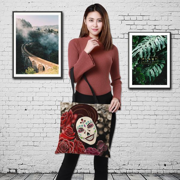 double-sided printing bag punk style women large shopping bag shoulder for ladies linen hand diy customized 43*43cm
double-sided printing bag punk style women large shopping bag shoulder for ladies linen hand diy customized 43*43cm