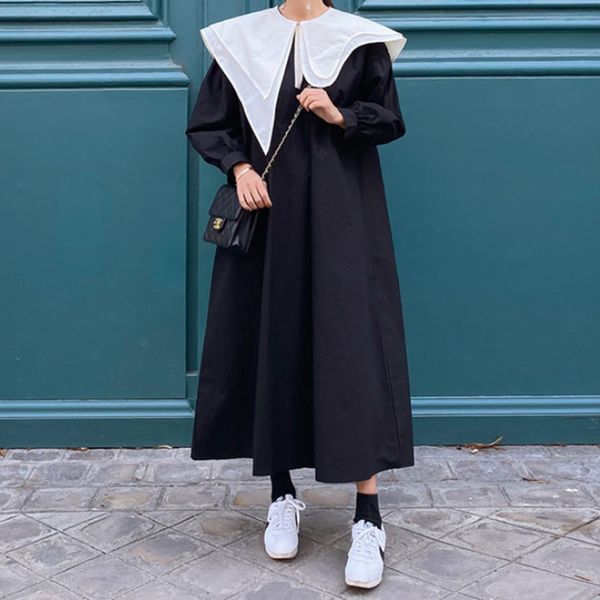 korea loose large size dress female 2020 spring fashion new casual black white color block patchwork vintage dresses y031, Black;gray
korea loose large size dress female 2020 spring fashion new casual black white color block patchwork vintage dresses y031, Black;gray