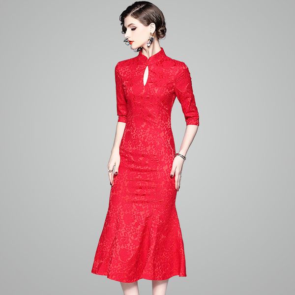 new fashion summer spring autumn elegant party dress vintage mandarin colloar slim bodycon solid women's mermaid lace dress, Black;gray
new fashion summer spring autumn elegant party dress vintage mandarin colloar slim bodycon solid women's mermaid lace dress, Black;gray